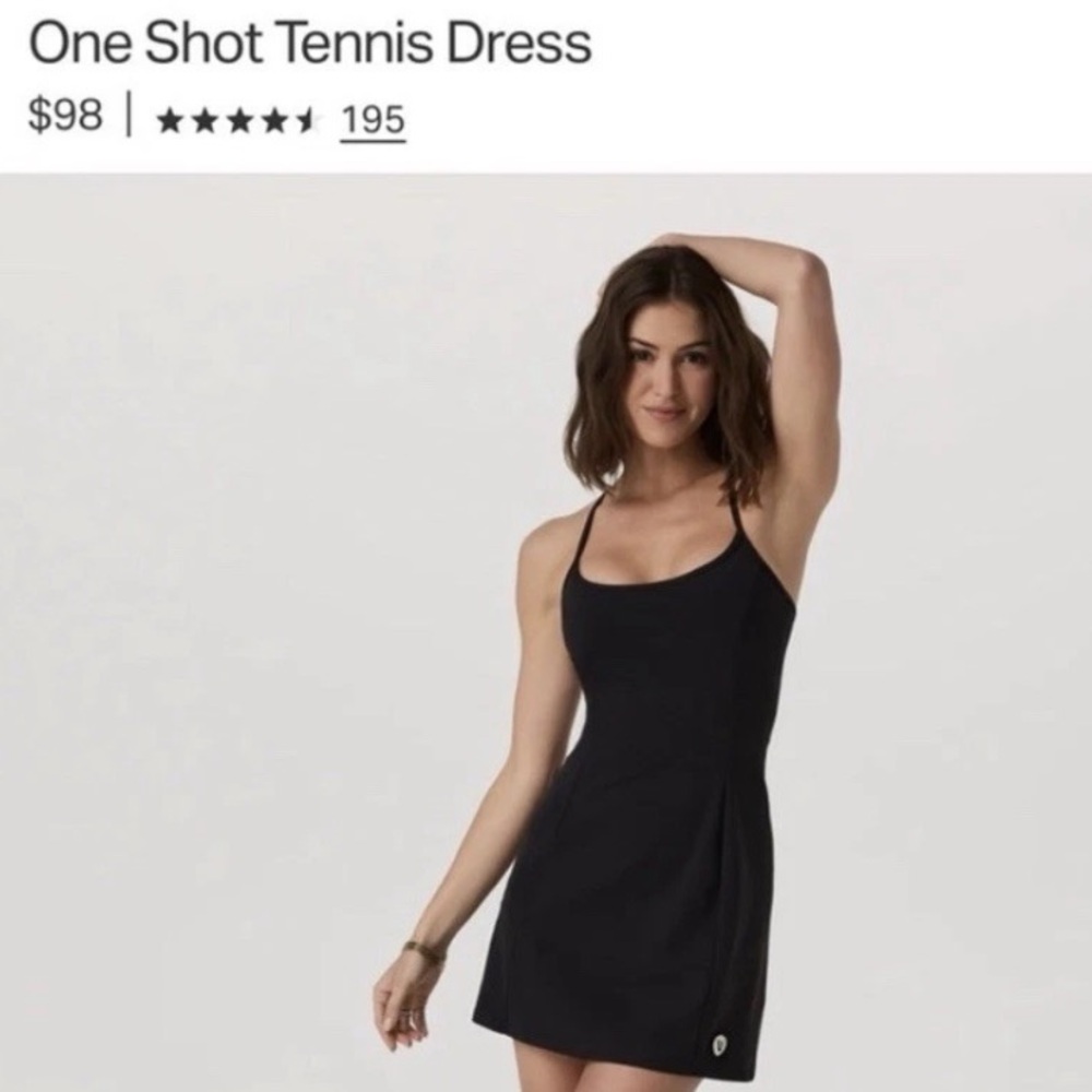 Vuori Women’s One Shot Black Tennis Dress XL Extra Large $98 NWT